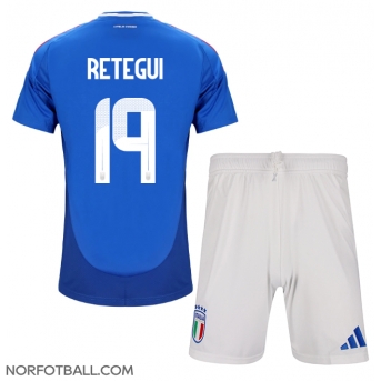 Billige Fotballdrakt Italia Mateo Retegui #19 Replika Hjemmedraktsett Barn EM 2024 Kortermet (med bukser)